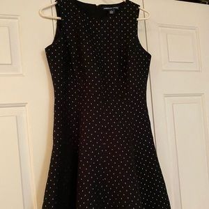 American living black dress w/ metallic dots